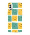 Printed Back Covers Oneplus 9R 5G close up pattern smiley faces white background
