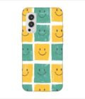 Printed Back Covers Oneplus Nord 2 5G close up pattern smiley faces white background