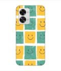 Printed Back Covers Oneplus Nord 2T 5G close up pattern smiley faces white background