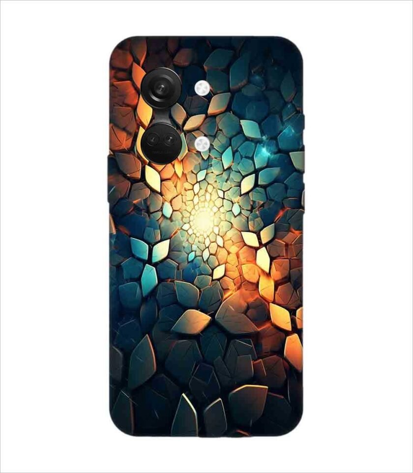 Printed Back Covers Oneplus Nord 3 5G close up mosaic rocks stones with light shining through