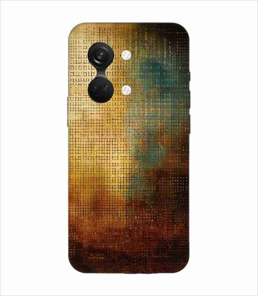 Printed Back Covers Oneplus Nord 3 5G close up painting golden blue background