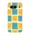 Printed Back Covers Oneplus Nord 4 5G close up pattern smiley faces white background