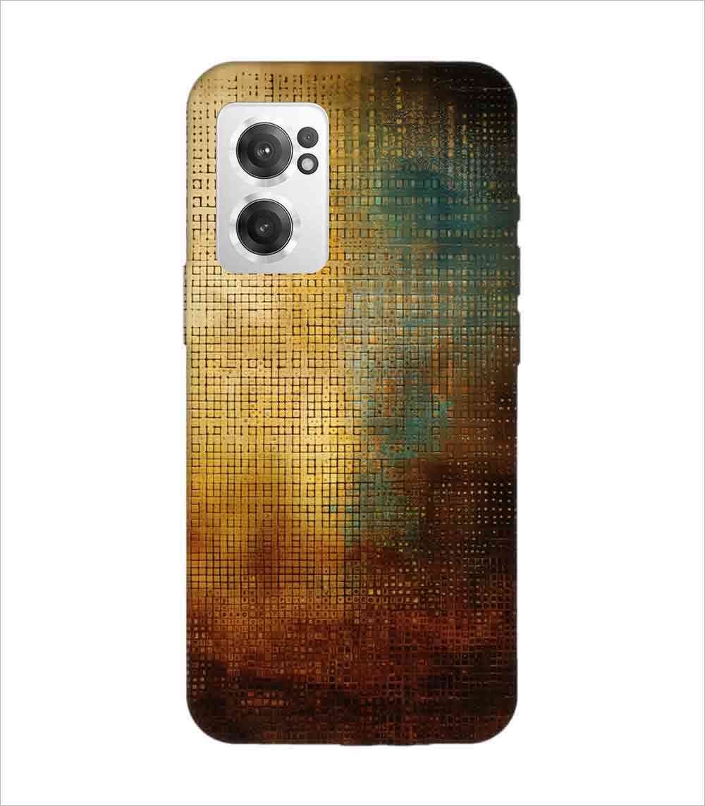 Printed Back Covers Oneplus Nord Ce 2 5G close up painting golden blue background
