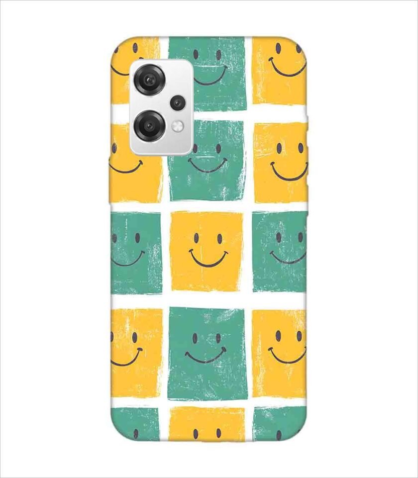 Printed Back Covers Oneplus Nord Ce 2 Lite 5G close up pattern smiley faces white background