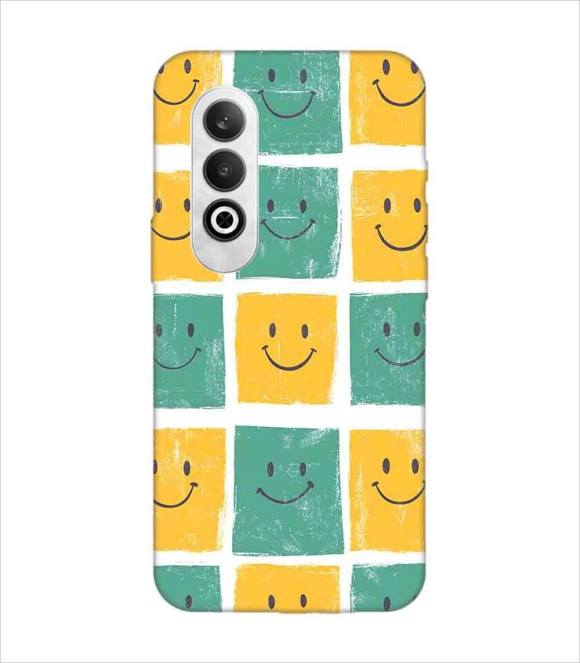 Printed Back Covers Oneplus Nord Ce 4 5G close up pattern smiley faces white background
