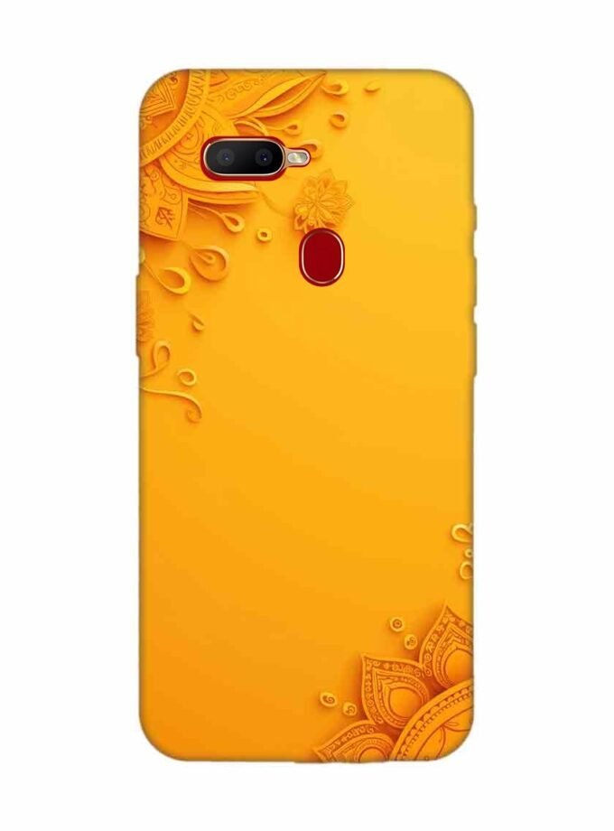 Oppo A12 Indian Flower Pattern Rangoli Background 1 Custom Printed Back Cover Design