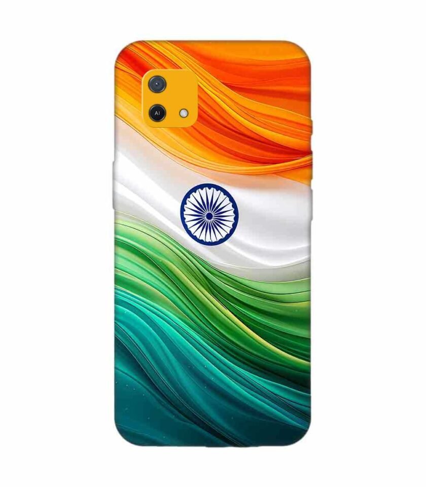 Oppo A16E Indian Flag Abstract Background Republic Day Custom Printed Back Cover Design