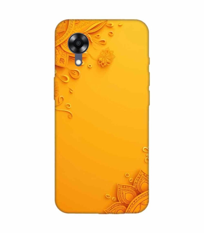 Oppo A17K Indian Flower Pattern Rangoli Background 1 Custom Printed Back Cover Design