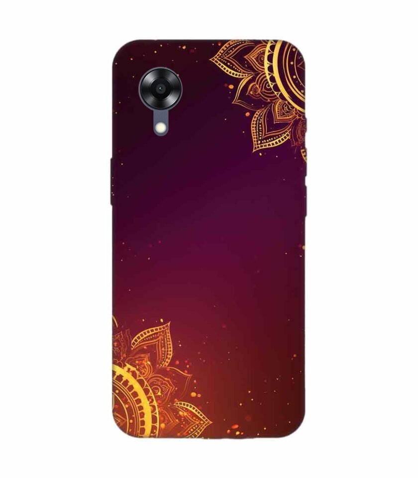 Oppo A17K Indian Flower Pattern Rangoli Background Custom Printed Back Cover Design