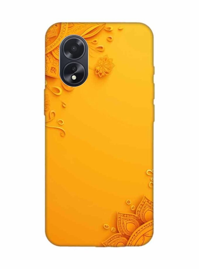 Oppo A18 Indian Flower Pattern Rangoli Background 1 Custom Printed Back Cover Design