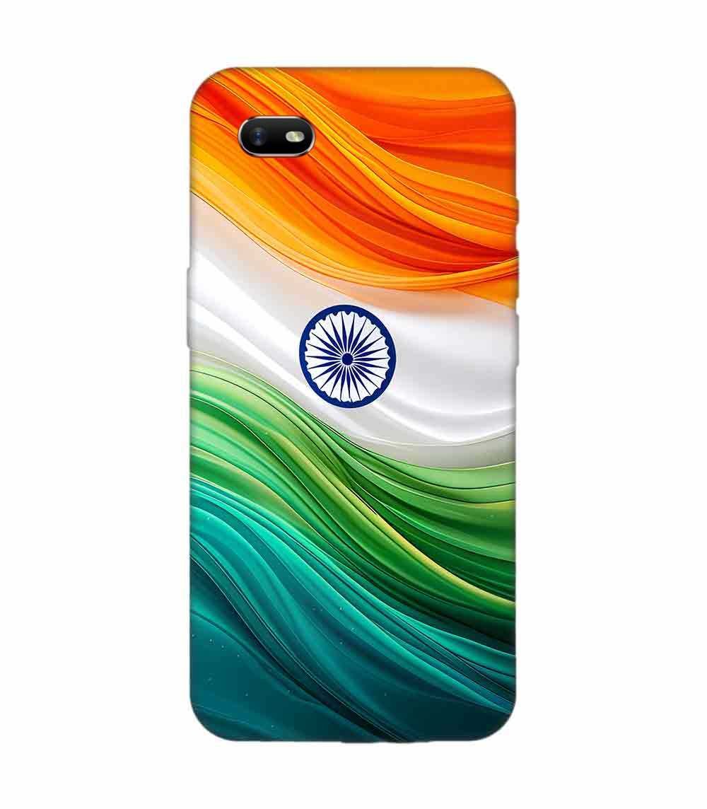 Oppo A1K Indian Flag Abstract Background Republic Day Custom Printed Back Cover Design