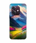Oppo A3 5G Impressionist Mountain Landscape Oil Painting Snowy Peak Summer Field With Flowers Peaceful Vi Custom Printed Back Cover Design