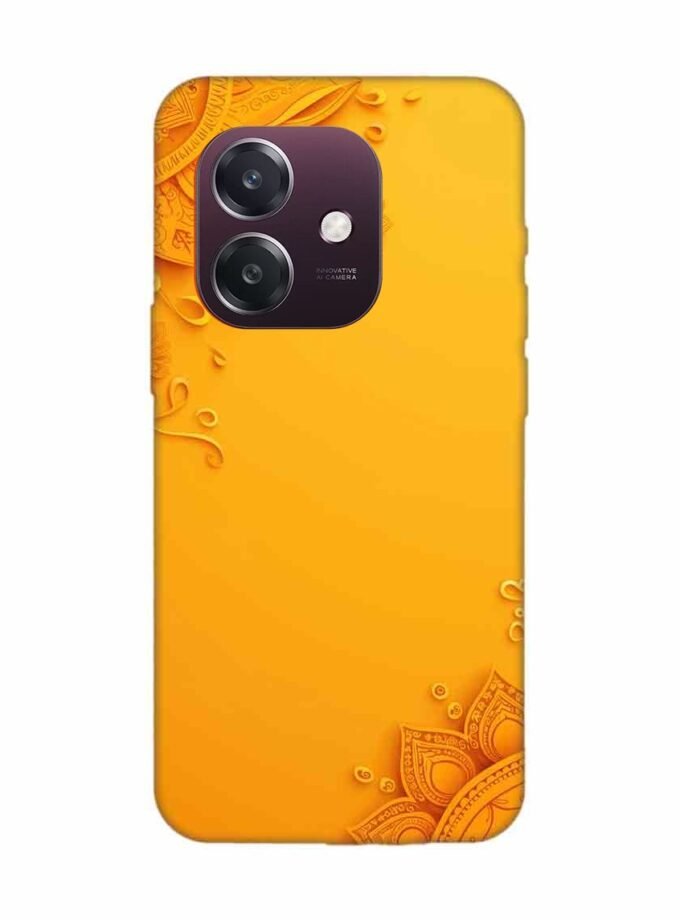 Oppo A3 5G Indian Flower Pattern Rangoli Background 1 Custom Printed Back Cover Design