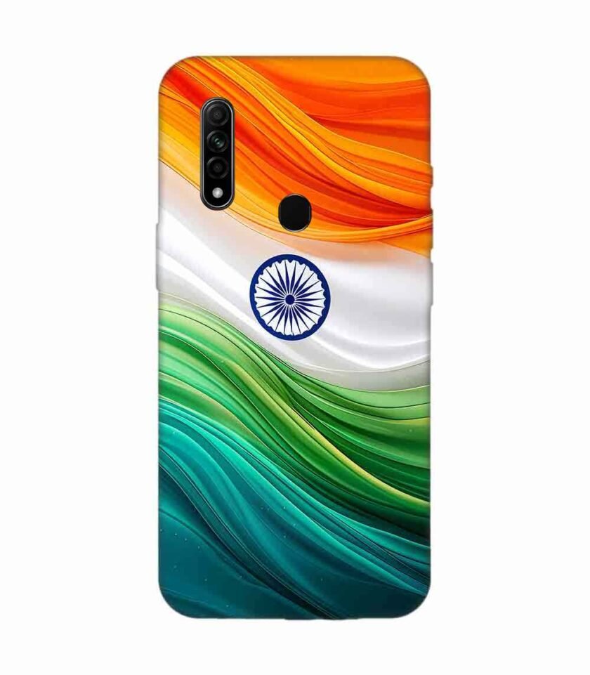 Oppo A31 Indian Flag Abstract Background Republic Day Custom Printed Back Cover Design