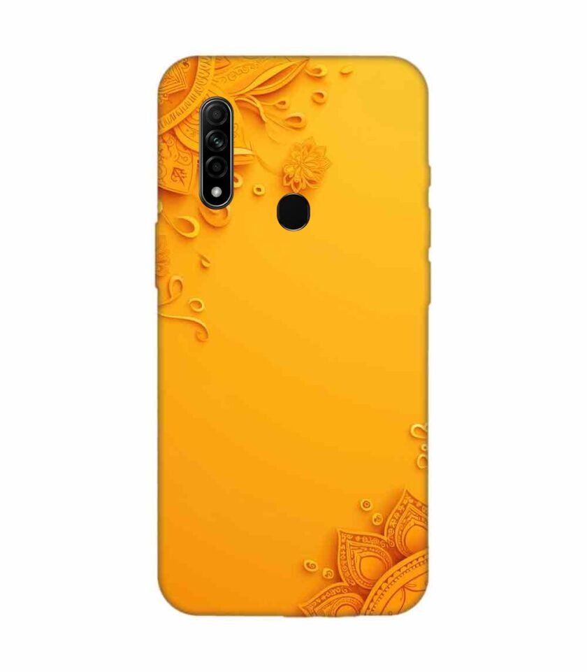 Oppo A31 Indian Flower Pattern Rangoli Background 1 Custom Printed Back Cover Design