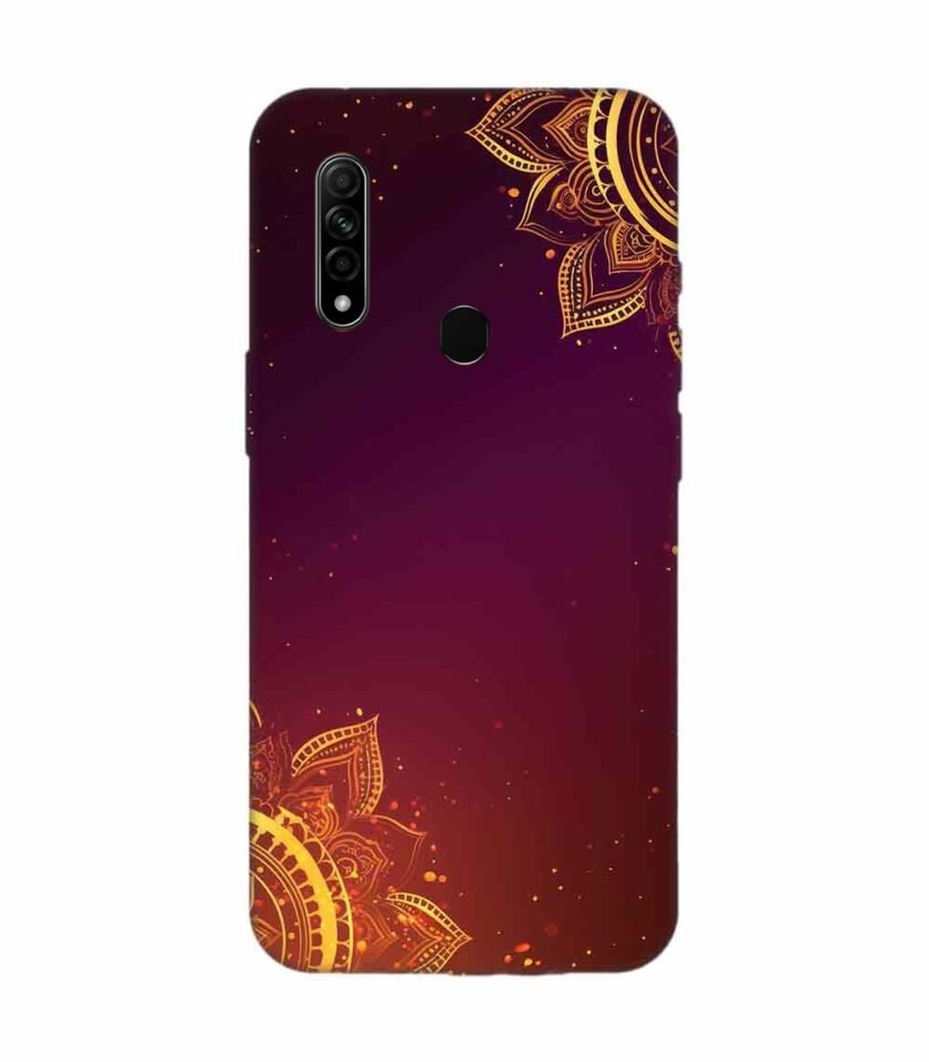 Oppo A31 Indian Flower Pattern Rangoli Background Custom Printed Back Cover Design