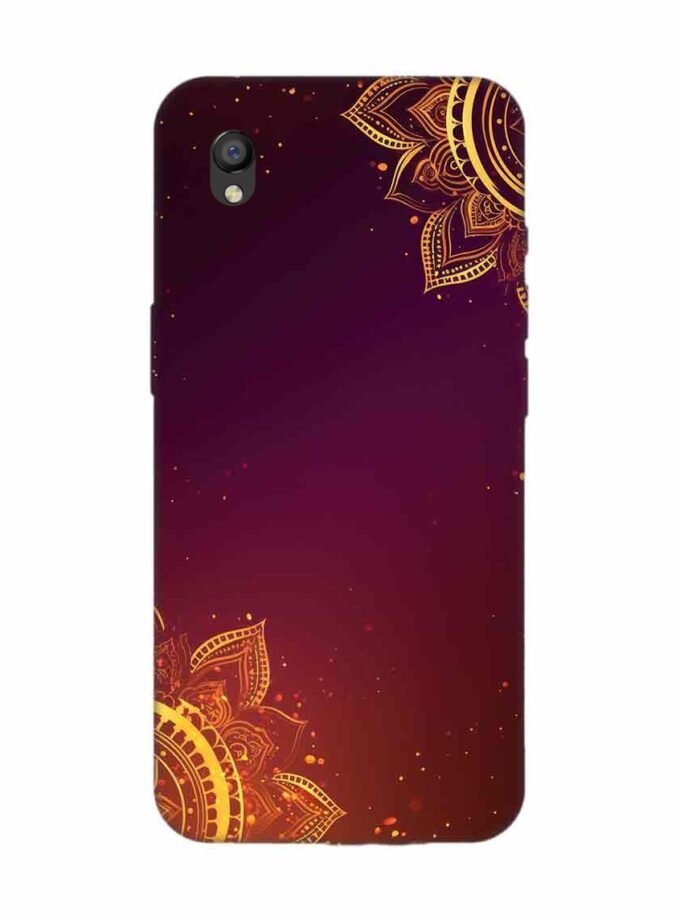 Oppo A37 Indian Flower Pattern Rangoli Background Custom Printed Back Cover Design