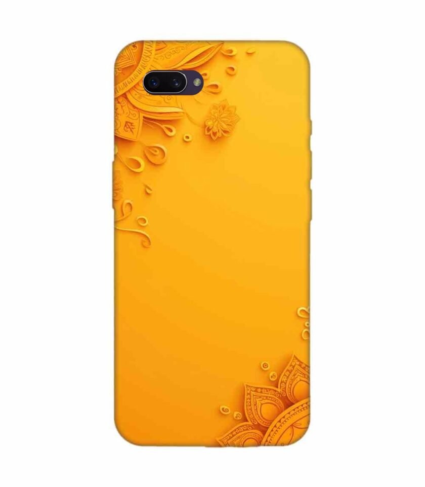Oppo A3S Indian Flower Pattern Rangoli Background 1 Custom Printed Back Cover Design