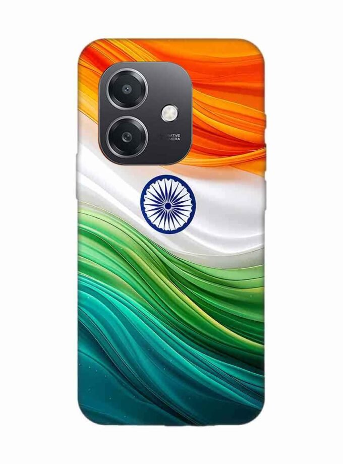 Oppo A3X 5G Indian Flag Abstract Background Republic Day Custom Printed Back Cover Design