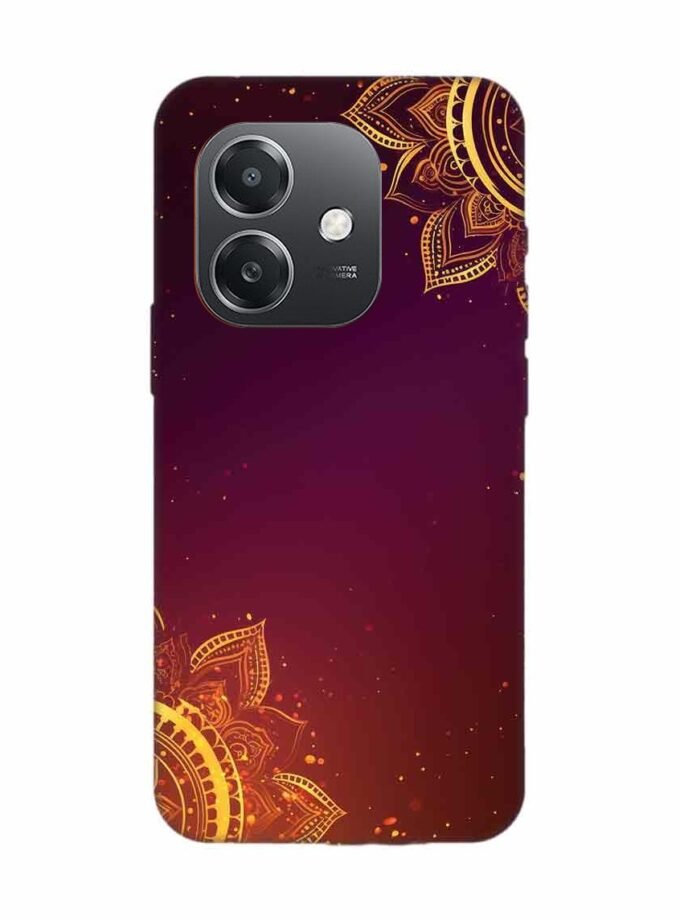 Oppo A3X 5G Indian Flower Pattern Rangoli Background Custom Printed Back Cover Design