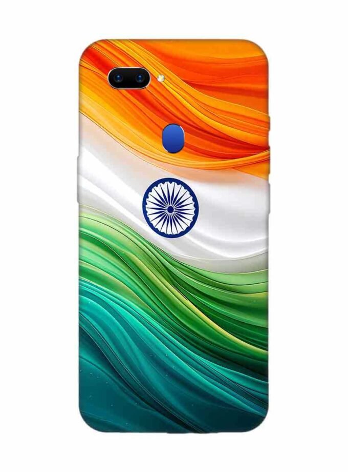 Oppo A5 2018 Indian Flag Abstract Background Republic Day Custom Printed Back Cover Design