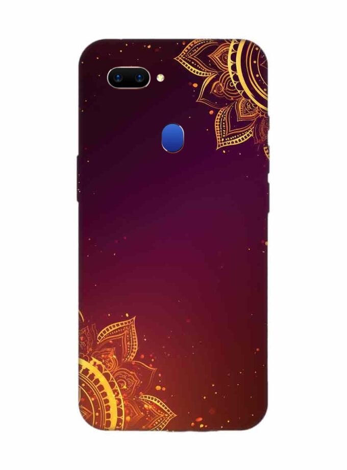 Oppo A5 2018 Indian Flower Pattern Rangoli Background Custom Printed Back Cover Design