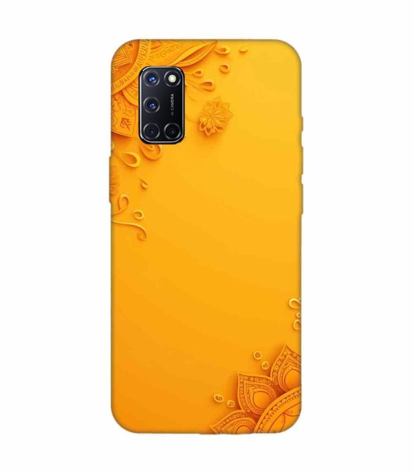 Oppo A52 Indian Flower Pattern Rangoli Background 1 Custom Printed Back Cover Design