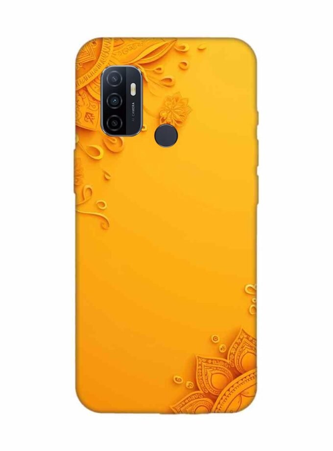 Oppo A53 Indian Flower Pattern Rangoli Background 1 Custom Printed Back Cover Design