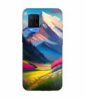 Oppo A54 Impressionist Mountain Landscape Oil Painting Snowy Peak Summer Field With Flowers Peaceful Vi Custom Printed Back Cover Design