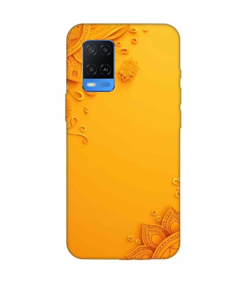 Oppo A54 Indian Flower Pattern Rangoli Background 1 Custom Printed Back Cover Design