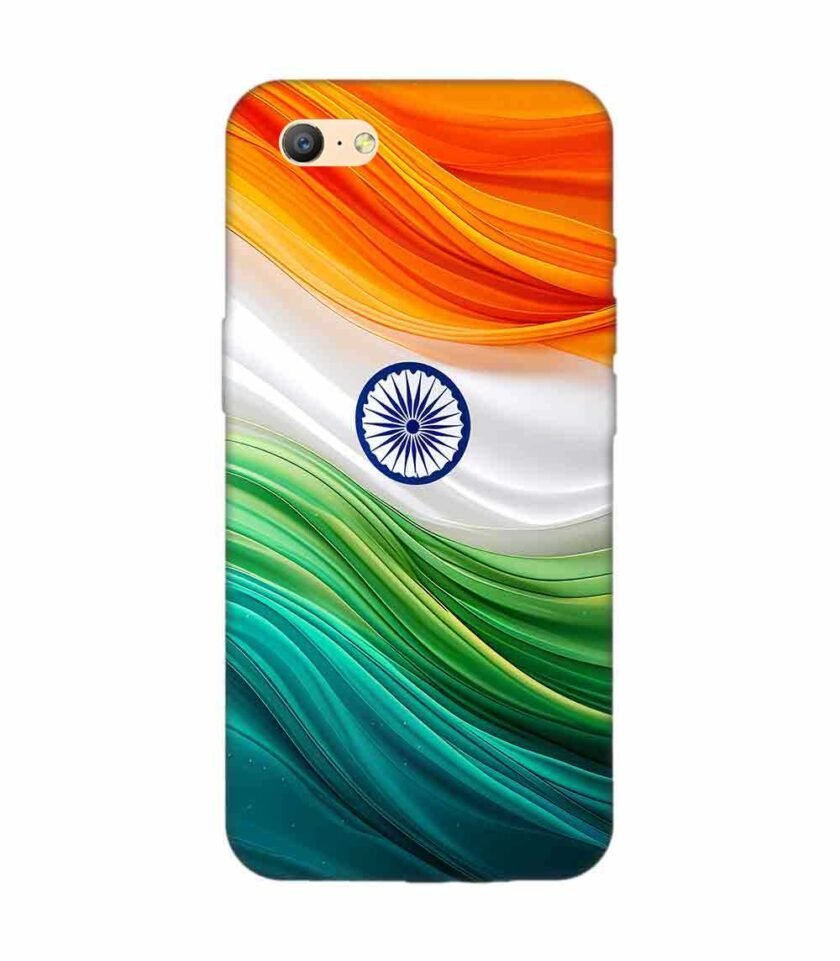 Oppo A57 (2016) Indian Flag Abstract Background Republic Day Custom Printed Back Cover Design