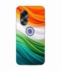 Oppo A58 Indian Flag Abstract Background Republic Day Custom Printed Back Cover Design