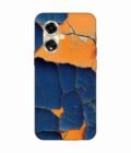 Oppo A59 (5G) Indigo Orange Colored Cracked Paint Texture Custom Printed Back Cover Design