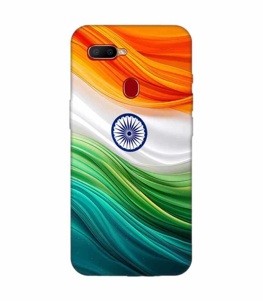 Oppo A5S Indian Flag Abstract Background Republic Day Custom Printed Back Cover Design