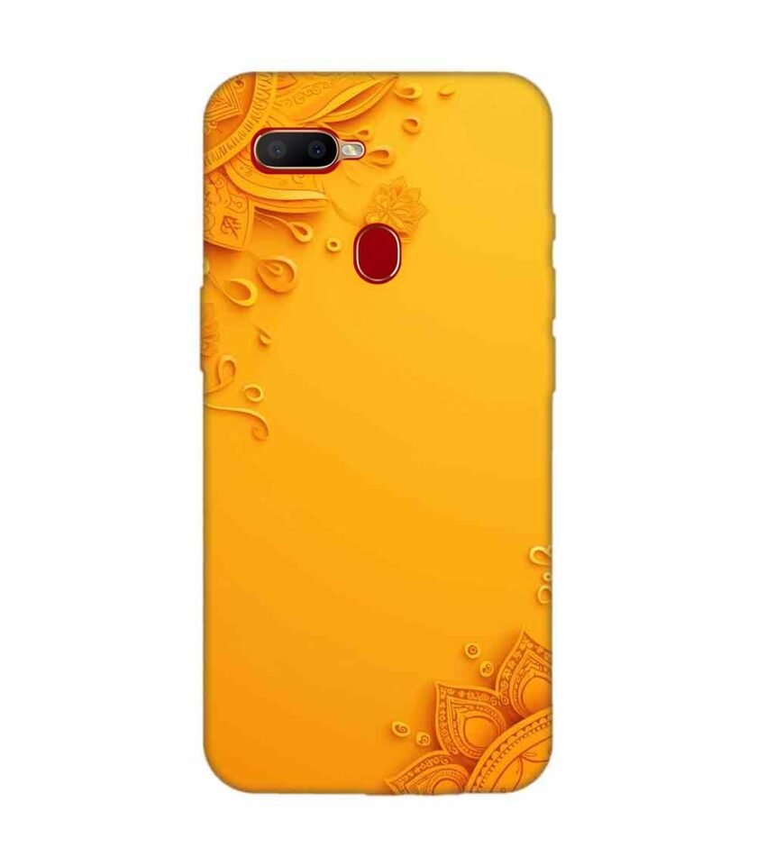 Oppo A5S Indian Flower Pattern Rangoli Background 1 Custom Printed Back Cover Design