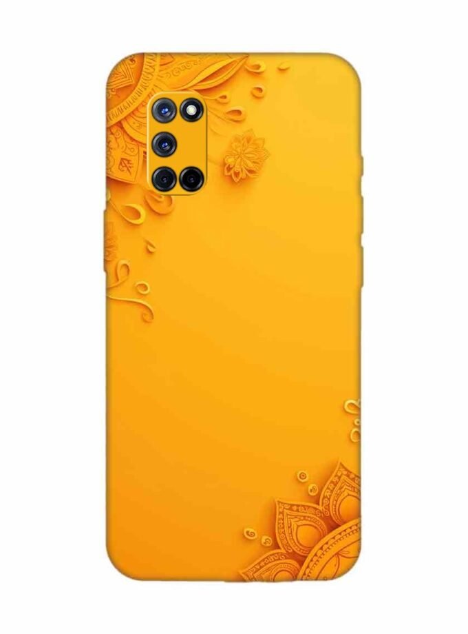 Oppo A72 Indian Flower Pattern Rangoli Background (1) Custom Printed Back Cover Design