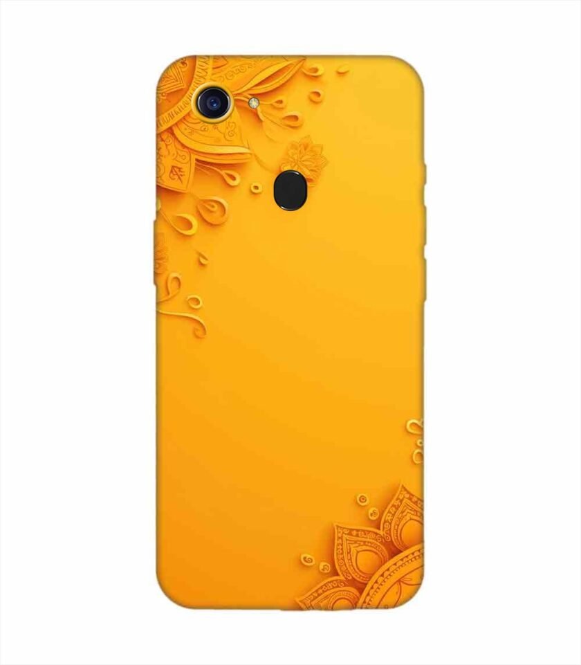 Oppo A75 Indian Flower Pattern Rangoli Background (1) Custom Printed Back Cover Design