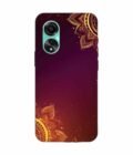 Oppo A78 (4G) Indian Flower Pattern Rangoli Background Custom Printed Back Cover Design