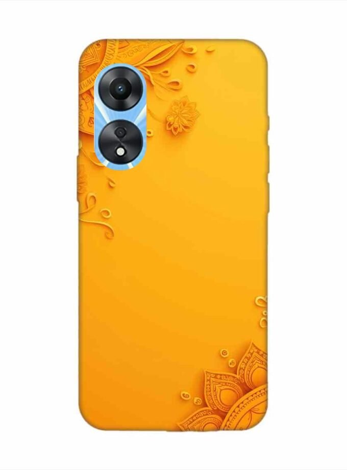 Oppo A78 (5G) Indian Flower Pattern Rangoli Background (1) Custom Printed Back Cover Design