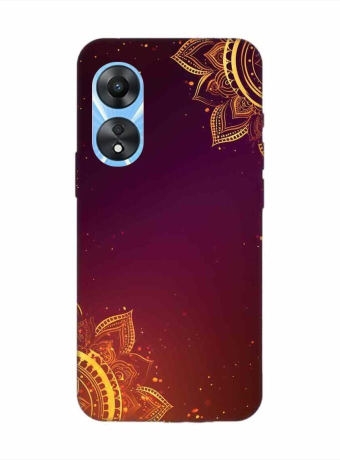 Oppo A78 (5G) Indian Flower Pattern Rangoli Background Custom Printed Back Cover Design
