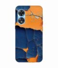 Oppo A78 (5G) Indigo Orange Colored Cracked Paint Texture Custom Printed Back Cover Design