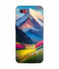 Oppo A83 Impressionist Mountain Landscape Oil Painting Snowy Peak Summer Field With Flowers Peaceful Vi Custom Printed Back Cover Design