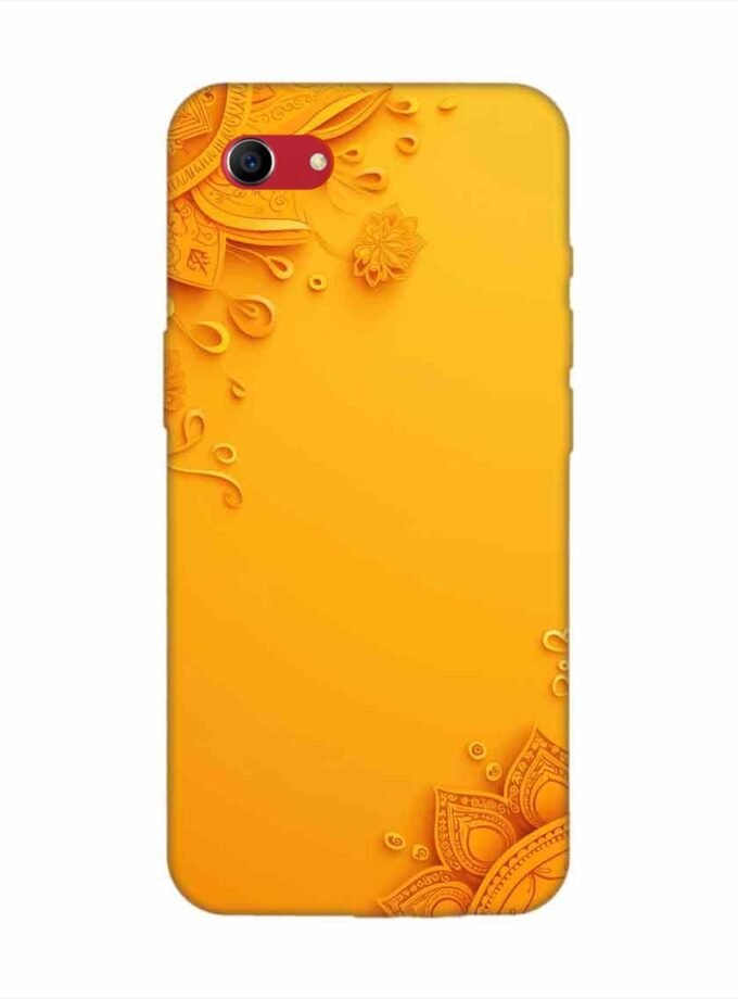 Oppo A83 Indian Flower Pattern Rangoli Background (1) Custom Printed Back Cover Design