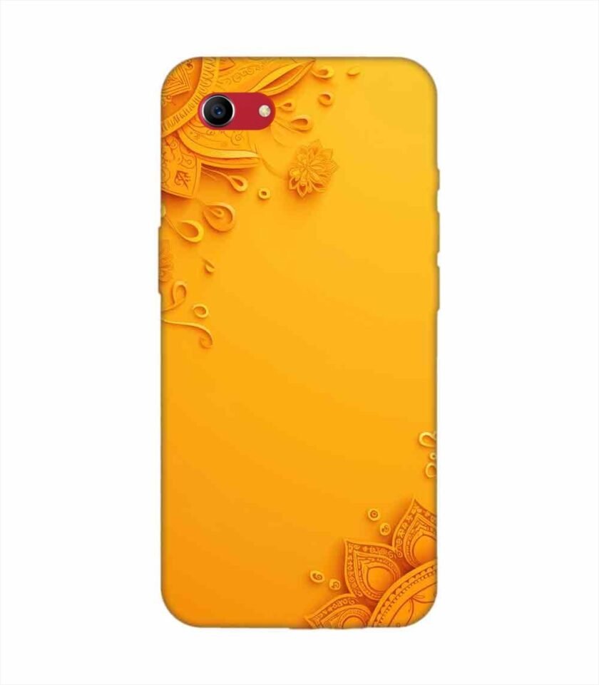 Oppo A83 Indian Flower Pattern Rangoli Background (1) Custom Printed Back Cover Design