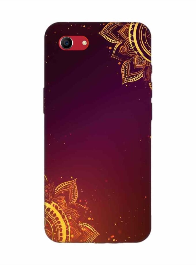 Oppo A83 Indian Flower Pattern Rangoli Background Custom Printed Back Cover Design