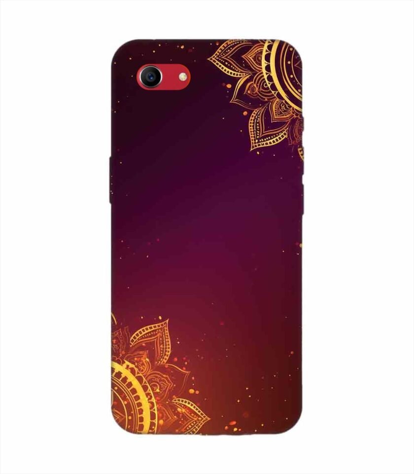 Oppo A83 Indian Flower Pattern Rangoli Background Custom Printed Back Cover Design