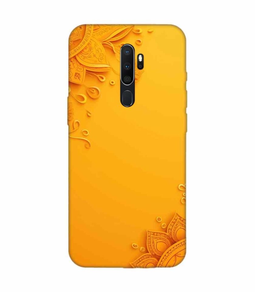 Oppo A9 2020 Indian Flower Pattern Rangoli Background 1 Custom Printed Back Cover Design