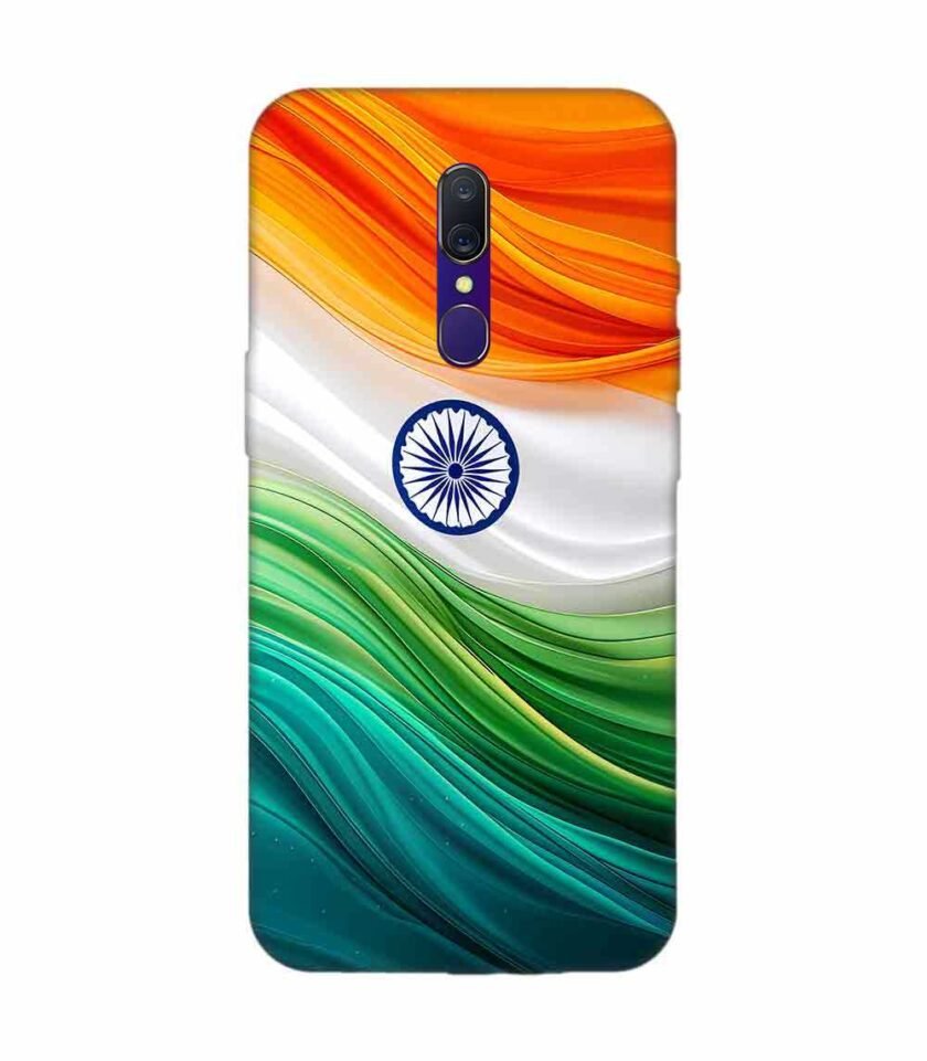 Oppo A9 Indian Flag Abstract Background Republic Day Custom Printed Back Cover Design