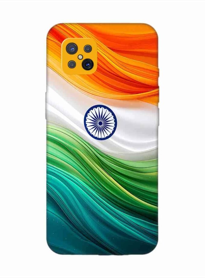 Oppo A92S Indian Flag Abstract Background Republic Day Custom Printed Back Cover Design