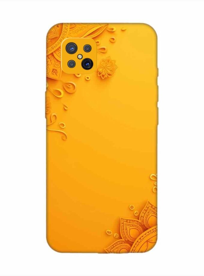 Oppo A92S Indian Flower Pattern Rangoli Background (1) Custom Printed Back Cover Design
